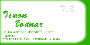 timon bodnar business card